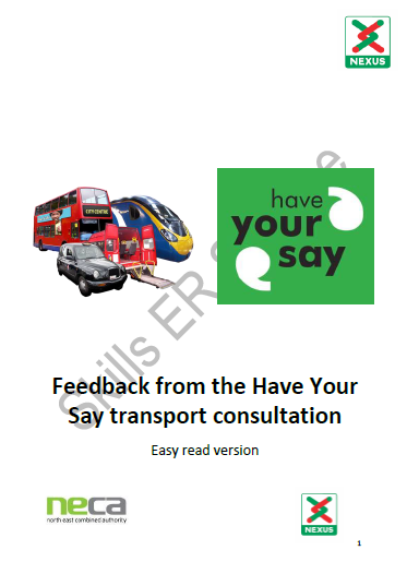 Nexus Have your say Transport consultation Easy Read version